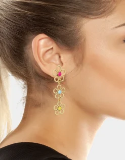 Betsey Johnson Betsey Love Fest Open Heart Linear Earrings<Women Jewelry
