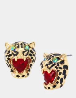 Betsey Johnson Betseys Cheetah Studs<Women Jewelry