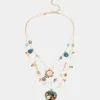 Betsey Johnson Betseys Mixed Flower Heart Illusion Necklace<Women Jewelry