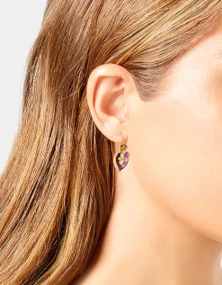 Betsey Johnson Betseys Stone Heart Drop Earrings<Women Jewelry