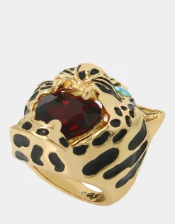 Betsey Johnson Charm School Cheetah Ring<Women Jewelry