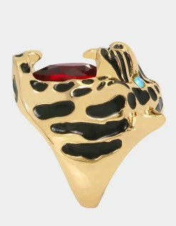 Betsey Johnson Charm School Cheetah Ring<Women Jewelry