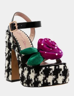 Betsey Johnson Eugene Black/White<Women Shoes