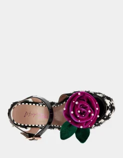 Betsey Johnson Eugene Black/White<Women Shoes