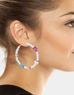 Betsey Johnson Kidult Kitsch Pearl Bead Hoops<Women Jewelry