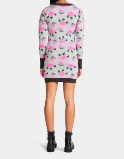 Betsey Johnson Neon Roses Jacquard Sweater Dress<Women Clothing