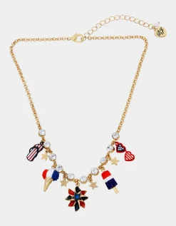 Betsey Johnson 4Th Of July Pinwheel Short Pendant Red/White/Blue<Women Jewelry