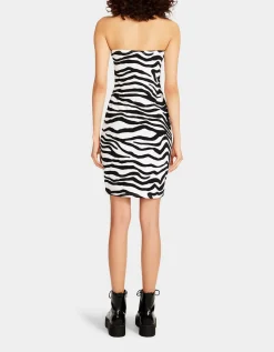 Betsey Johnson Wild One Halter Dress Black/White<Women Clothing